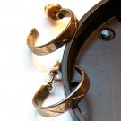 Small Gold Tone Hoop with an "x" Pattern Pierced Earrings (BD2)