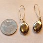 Amber Swirl Oval Dangle Pierced Earrings (BD2)
