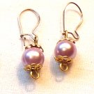 Gold Wire With a Pink Stone and Gold Accent Pierced Earrings (BD2) Gold Wire With a Pink Stone and Gold Accent Pierced Earrings (BD2)