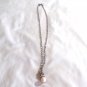 Light Pink Pearl Style with Clear Rhinestones Silver Chain Necklace (BD2)