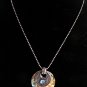 Abalone Shell with Silver Tone with Blue Center Stone Necklace (BD2)