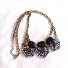 Black, Blue, Pink, Clear Rhinestone with Faux Pearl Necklace (BD2) Black, Blue, Pink, Clear Rhinestone with Faux Pearl Necklace (BD2)