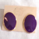 Purple Oval with Gold Trim Pierced Earrings (BD2) Purple Oval with Gold Trim Pierced Earrings (BD2)