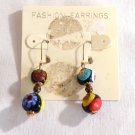 Millefiori Glass Color Bead Dangle Pierced Earrings Purple, Pink, Yellow, Blue, Star, Flower (BD2) Millefiori Glass Color Bead Dangle Pierced Earrings Purple, Pink, Yellow, Blue, Star, Flower (BD2)