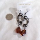 Bronze Color Ovals with Amber / Root Beer Color Acrylic Bead Dangle Pierced Earrings (BD2) Bronze Color Ovals with Amber / Root Beer Color Acrylic Bead Dangle Pierced Earrings (BD2)