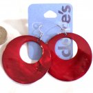 Claire's Sensitive Solutions Cranberry Dangle Hoop Pierced Earrings (BD2)