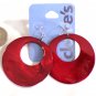 Claire's Sensitive Solutions Cranberry Dangle Hoop Pierced Earrings (BD2)