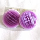 Genuine Ceramic Purple Round Pierced Earrings (BD2)