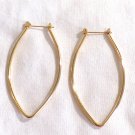 Gold Tone Tear Drop Shape Pierced Earrings (BD2)