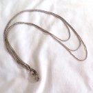 Three Strand Silver Tone Necklace 19 1/2" unlatched (BD2) Three Strand Silver Tone Necklace 19 1/2" unlatched (BD2)