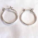 Silver Tone Hoop No Design Pierced Earrings (BD2) Silver Tone Hoop No Design Pierced Earrings (BD2)