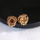 Gold Tone Rope Knot Stud Pierced Earrings (BD2)