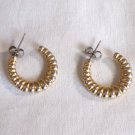 Gold Tone Open Hoop Pierced Earrings (BD2)