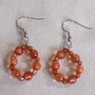 Amber Bead Hoop Pierced Earrings (BD2)