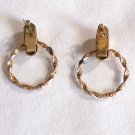 Gold Tone Hoop with a Twist Design Dangle Pierced Earrings (BD2) Gold Tone Hoop with a Twist Design Dangle Pierced Earrings (BD2)