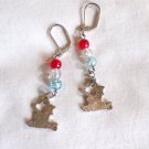 I Love My Soldier Charm with Red, White and Blue Bead Pierced Earrings (BD2) I Love My Soldier Charm with Red, White and Blue Bead Pierced Earrings (BD2)