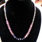 Ali Khan Gray Pink Graduating Crystal Beads Necklace 24" (BD1)