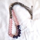 Ali Khan Gray Pink Graduating Crystal Beads Necklace 24" (BD1) Ali Khan Gray Pink Graduating Crystal Beads Necklace 24" (BD1)