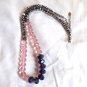 Ali Khan Gray Pink Graduating Crystal Beads Necklace 24" (BD1)