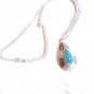 Sarah Coventry Pendant Necklace Silver Shangri-La Turquoise With Purple & Clear Stones 27" (BD1)