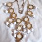 Off White and White Round Bead Necklace 28" (BD1)