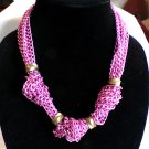 Purple Metal Chain Multi Strand with Bronze Color Accent Necklace 21" (BD1) Purple Metal Chain Multi Strand with Bronze Color Accent Necklace 21" (BD1)