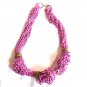 Purple Metal Chain Multi Strand with Bronze Color Accent Necklace 21" (BD1)