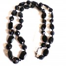 Large Black Bead Round, Rectangle, Circle, Oval Facet Cut Shapes Necklace 39" (BD1) Large Black Bead Round, Rectangle, Circle, Oval Facet Cut Shapes Necklace 39" (BD1)