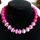 Magenta Beads, Purple Beads and Brass Beads Necklace 18" (BD1) Magenta Beads, Purple Beads and Brass Beads Necklace 18" (BD1)