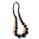 Large Black Bead Necklace 26 1/2" (BD1) Large Black Bead Necklace 26 1/2" (BD1)