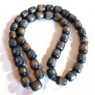 Blue and Brown Wood Bead Necklace (BD1)