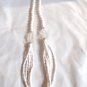 Five Strand Rectangle and Round White Beaded Necklace with Clear Barrel Beads (BD1)