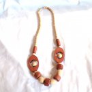 Natural and Dark Wood Bead Necklace (BD1) Natural and Dark Wood Bead Necklace (BD1)