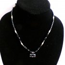 Gray Black and Pearl Statement Necklace (BD2)