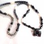 Gray Black and Pearl Statement Necklace (BD2)