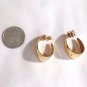Gold Tone Oval Partial Hoop Pierced Earrings (BD2)