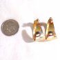 Gold Tone Oval Partial Hoop Pierced Earrings (BD2)