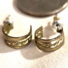 Small Open Hoop Gold Tone With a Pattern in the Center Pierced Earrings (BD2) Small Open Hoop Gold Tone With a Pattern in the Center Pierced Earrings (BD2)
