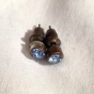Blue Stone Stud Pierced Earrings March Birthstone (BD2)
