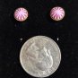 Tiny Pink with Sunburst Style Stud Pierced Earrings (BD2)