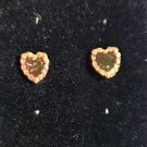 Tiny Heart Gold Trim with Dark Color Stone Pierced Earrings (BD2) Tiny Heart Gold Trim with Dark Color Stone Pierced Earrings (BD2)