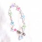 Multi Color Crystal Stone Bracelet With Colored Glass Heart Bracelet 7" (BD3)