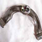 Wide Silver Tone Clear and Purple Crystal Magnetic Latch Bracelet (BD3) Wide Silver Tone Clear and Purple Crystal Magnetic Latch Bracelet (BD3)