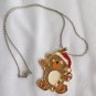 Wallace Silversmiths Christmas Cookie Collection Teddy Bear Enameled Gold Tone Necklace (BD3)