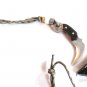 Working Real Stainless Steel Mini Fixed Blade Knife w/ Wooden Handle & Sheath Necklace 15" (BD3)