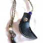 Working Real Stainless Steel Mini Fixed Blade Knife w/ Wooden Handle & Sheath Necklace 15" (BD3)