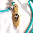 Hand Carved Light Wood Arrowhead with Tribal Southwestern Aztec touch Necklace (BD3) Hand Carved Light Wood Arrowhead with Tribal Southwestern Aztec touch Necklace (BD3)