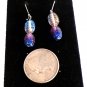 Dark Purple, Light Purple and Blue Dangle Pierced Earrings (BD2)