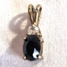 Black Onyx Pendant with Clear Stone No Chain (BD3)