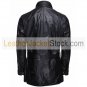 Men's belted Black Leather Jacket